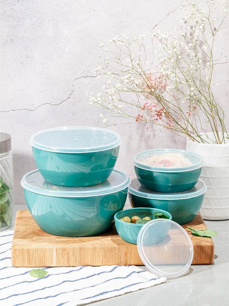 фото Набор мисок Архимед с крышкой 5шт ( 0,2л/0,4л/0,7л/1л/1,7л/) Р2107