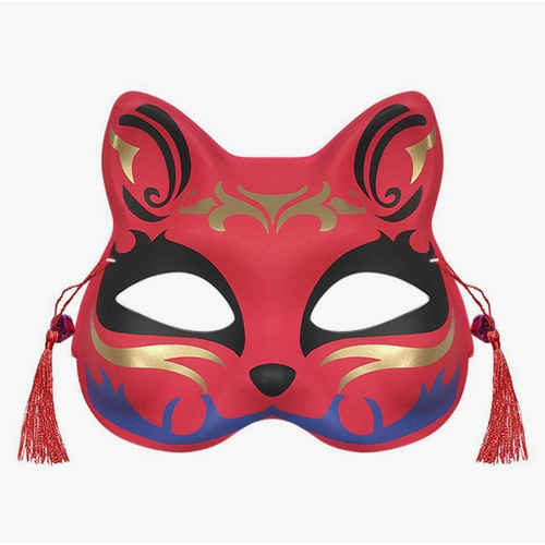 Карнавальная маска кошки красная
