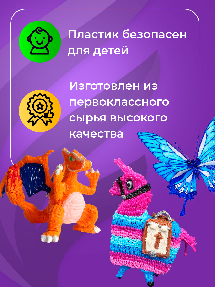 Пластик для 3D ручки Funtasy, 13 цветов по 5 метров PLA-SET-13-5-1 - фото №4