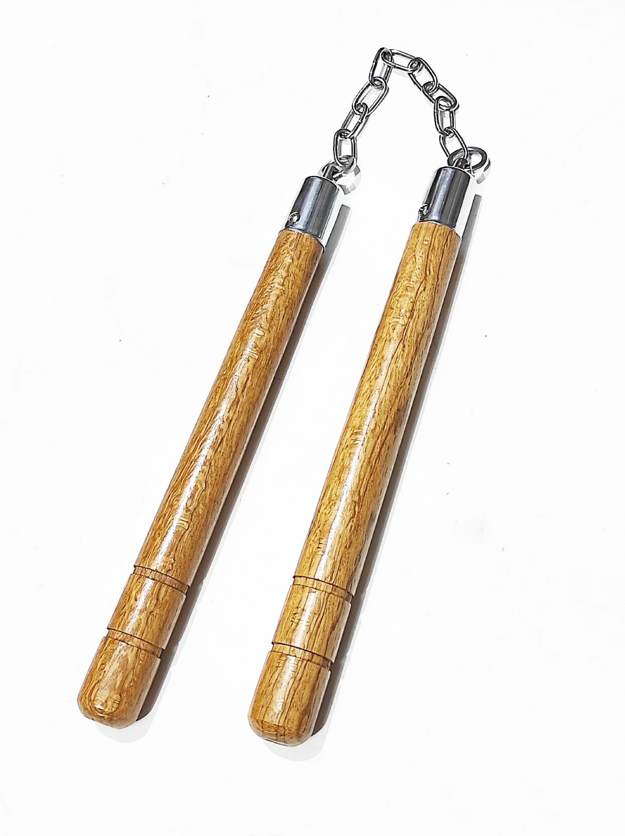Нунчаки тренировочные деревянные облегчённые, с цепью