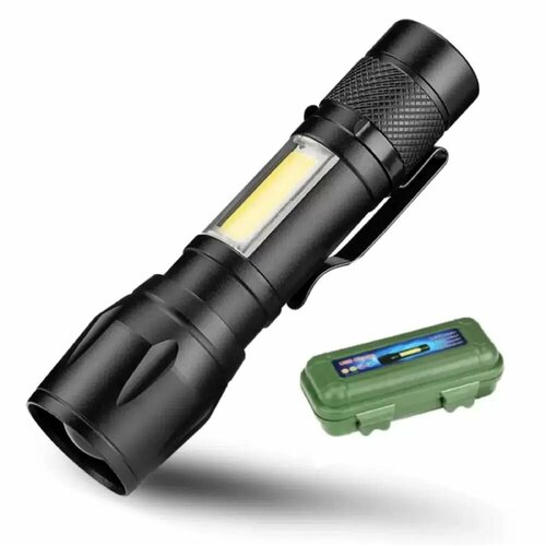 Фонарь ручной аккумуляторный светодиодный с зарядкой micro USB сверхъяркий с фокусировкой 239₽