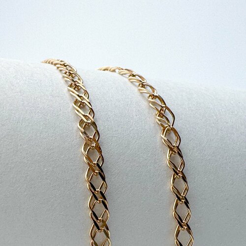 Цепь MINERAL NATION, серебро, 925 проба, длина 45 см, золотой