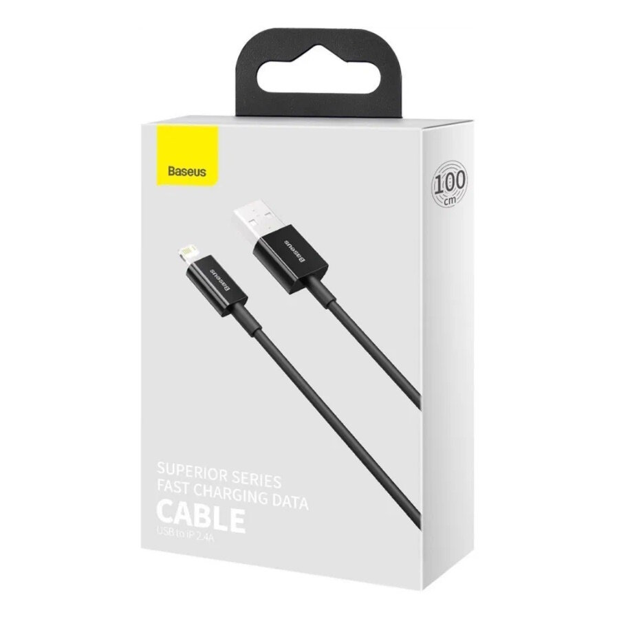 Кабель Baseus Superior Series Fast Charging, USB - Lightning, (CALYS-A01) 2.4А, 1 м, черный — фото 1