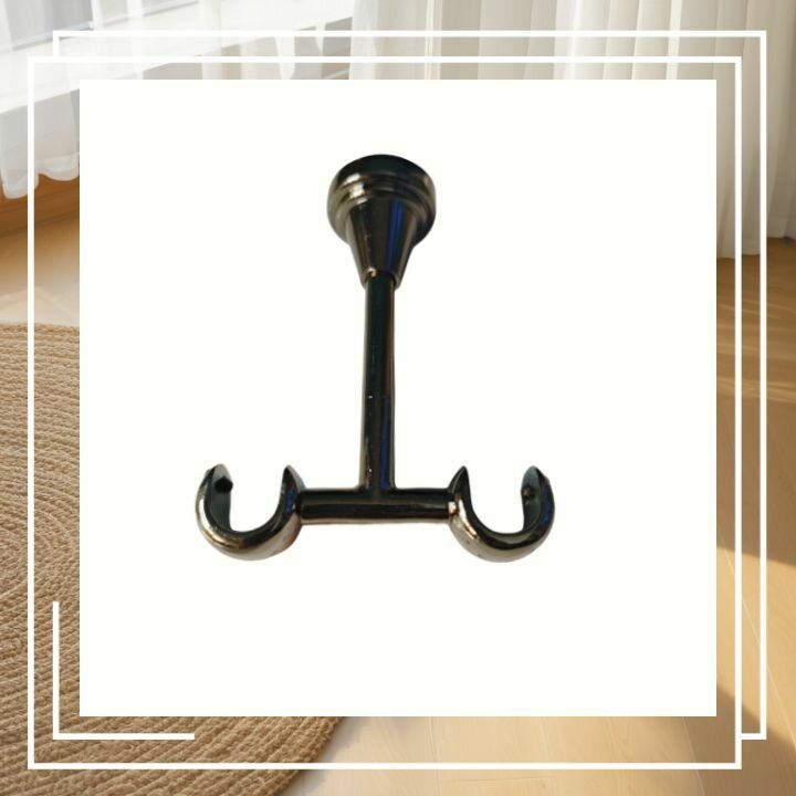 фото Двухрядный открытый потолочный кронштейн для металлического карниза D16/16