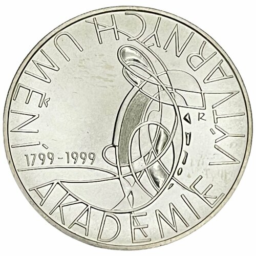 клуб нумизмат монета 500 крон чехии 2015 года серебро вацлав там Чехия 200 крон 1999 г. (200 лет пражской академии изобразительных искусств) с сертификатом