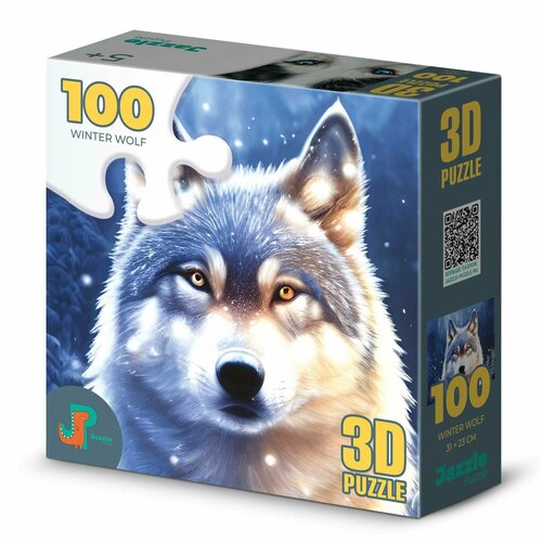 Пазл детский 3D Jazzle Puzzle 100 деталей: Зимний волк