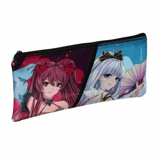 Пенал мягкий 1 отделение 95 х 205 мм плоский ПВХ Девочка аниме 650₽