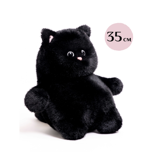 Мягкая игрушка кот плюшевый черный 35 см