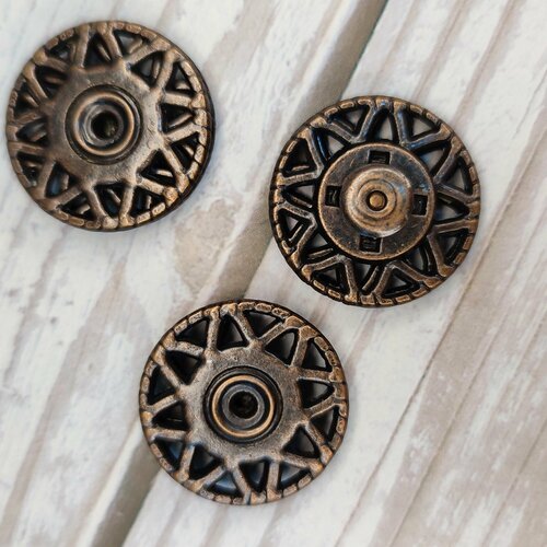 Кнопка пришивная металл 25мм, медь