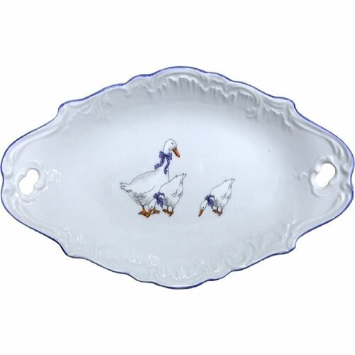Блюдо овальное с ручками 25см Rococo, декор 