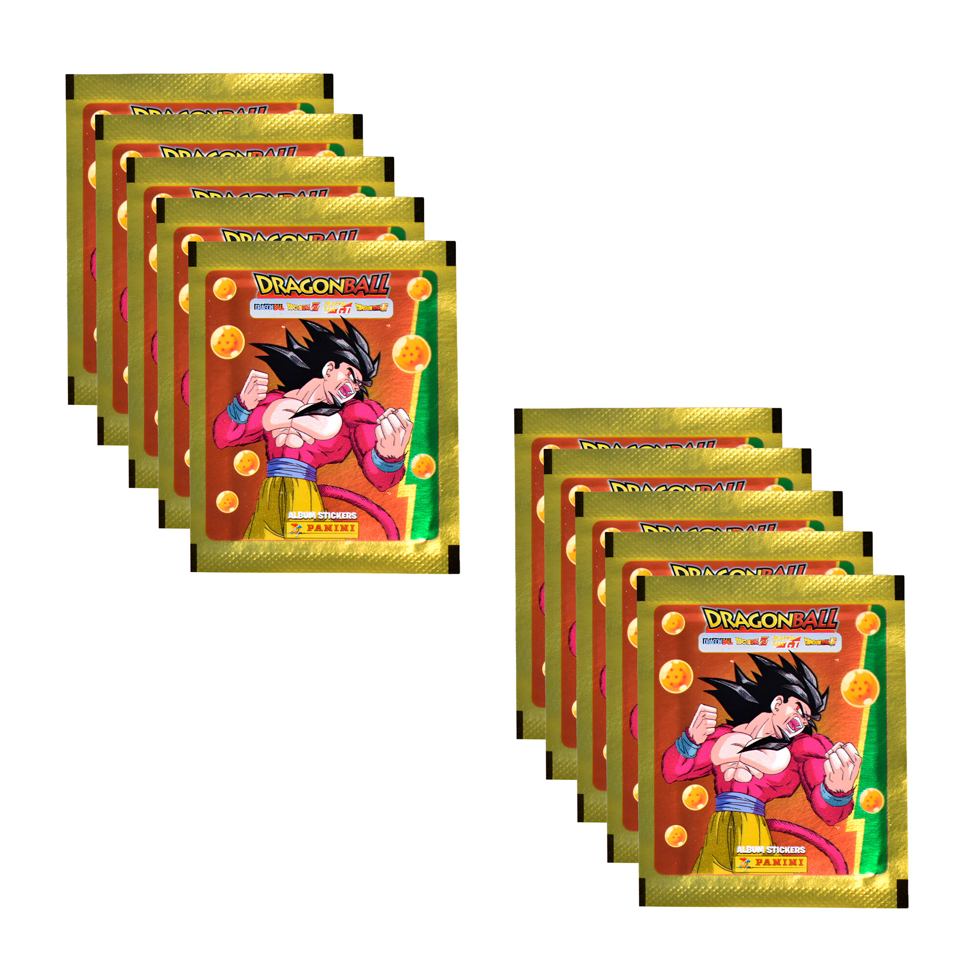 Наклейки Panini Dragon Ball 10 пакетиков, 50 наклеек