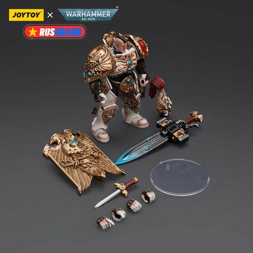 Подвижная фигурка JOYTOY Warhammer 40000 Adeptus Custodes Solar Watch Custodian Guard with Sentinel Blade and Praesidium Shield фигурка joytoy warhammer 40k adeptus custodes custodian guard with sentinel blade 1 18