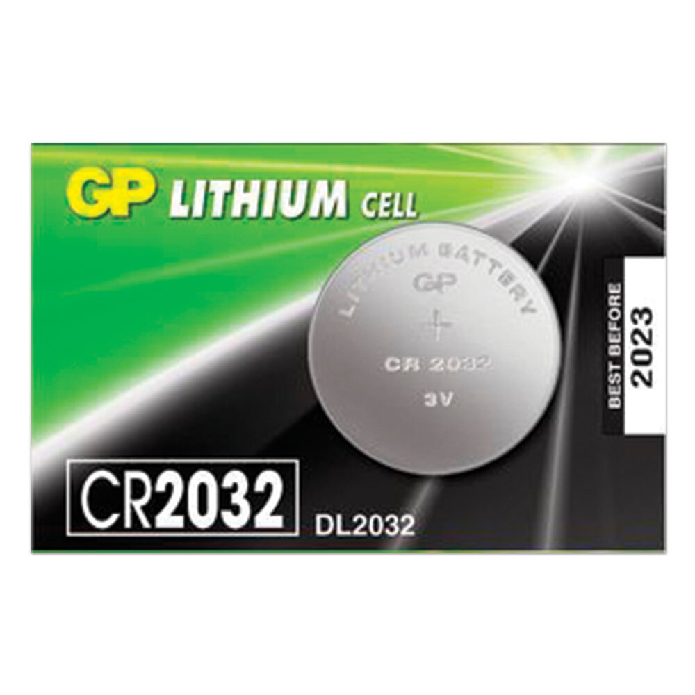 Батарейка GP Lithium, CR2032, литиевая, 1 шт, в блистере (отрывной блок), CR2032-7C5, CR2032-7CR5 упаковка 10 шт.