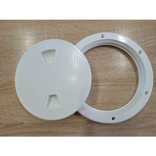 Люк для лодки палубный 152мм белый пластик