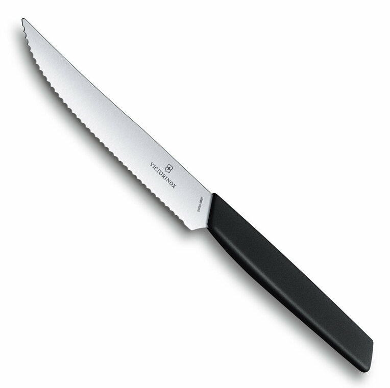 VICTORINOX Нож для стейка и пиццы Swiss Modern, 12 см черный 1 1 шт. посеребрение