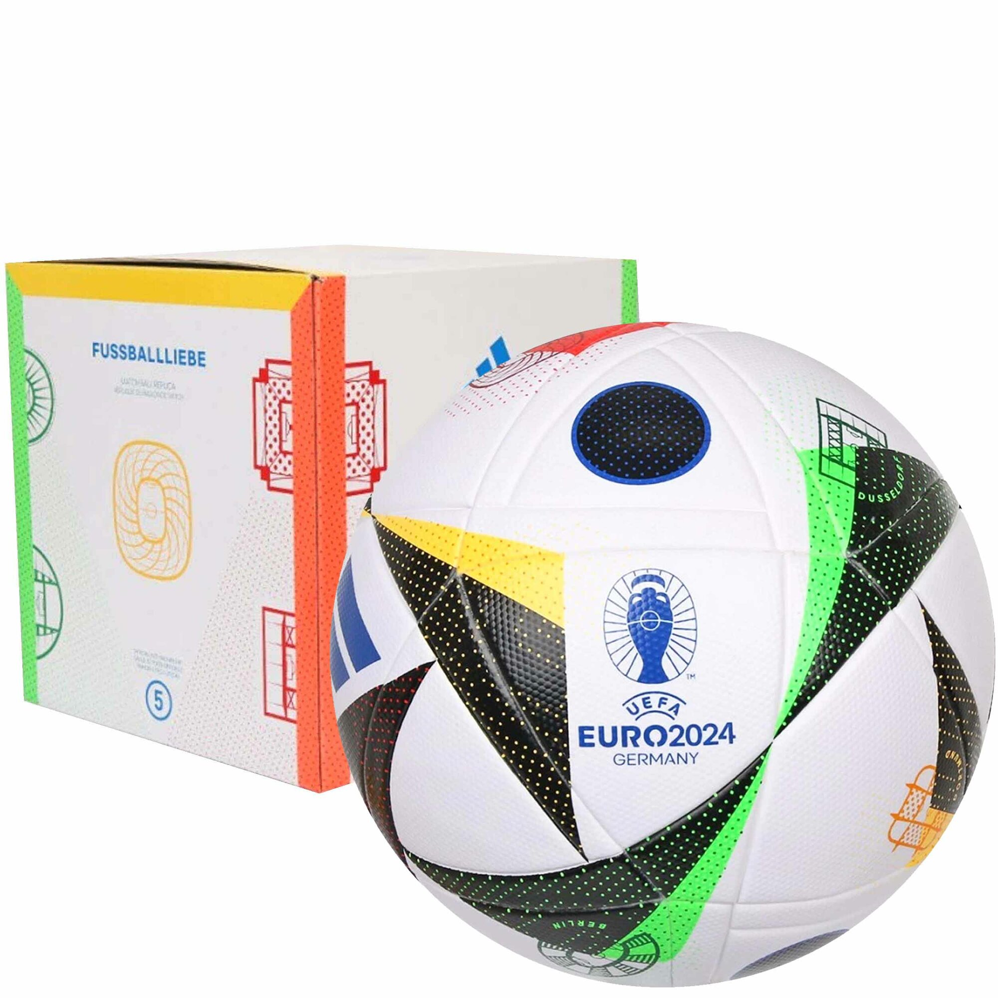 Мяч футбольный ADIDAS EURO 24 Fussballliebe LGE Box IN9369, размер 5, FIFA Quality