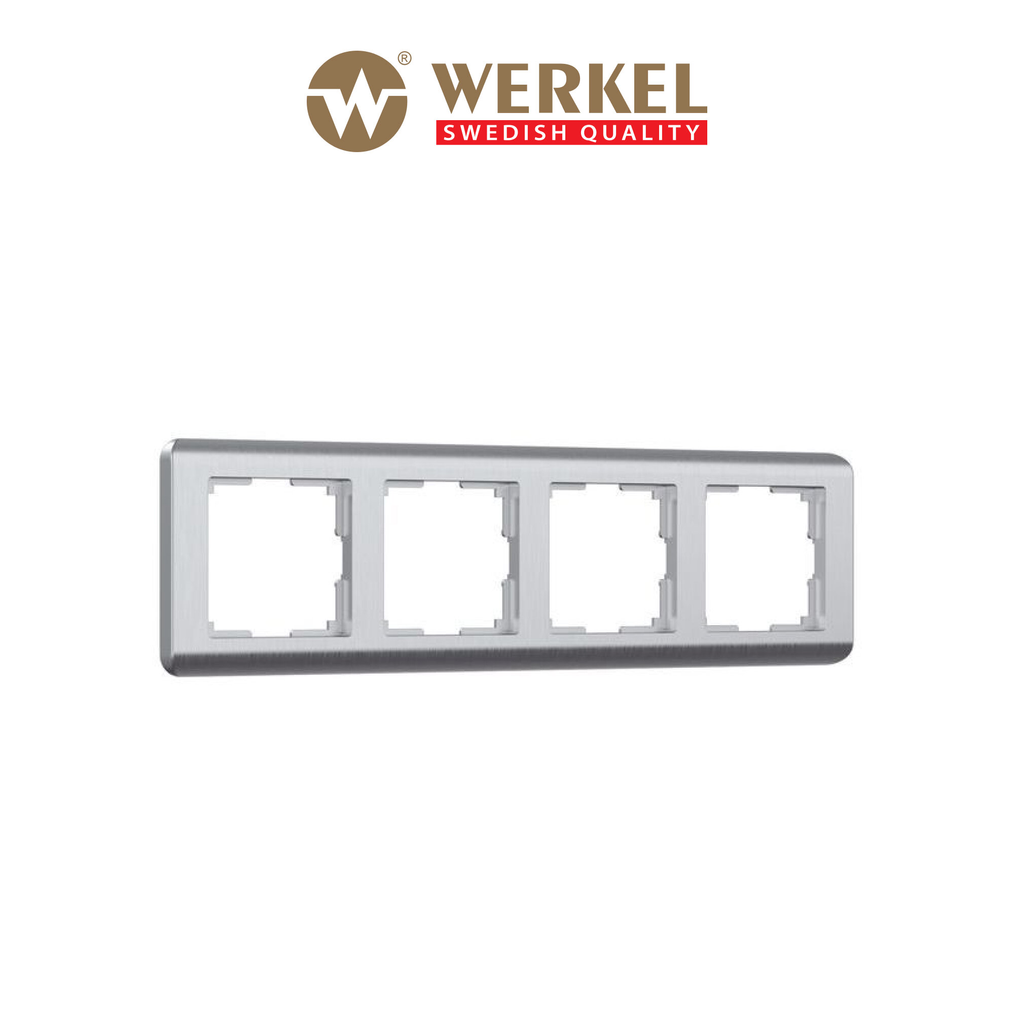 Рамка из пластика на 4 поста Werkel Stream W0042106 серебряный