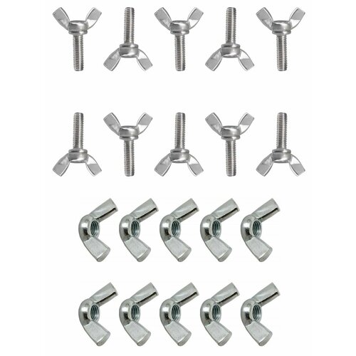 Винт с гайкой барашковые М6 х 30 мм 10 шт 136₽