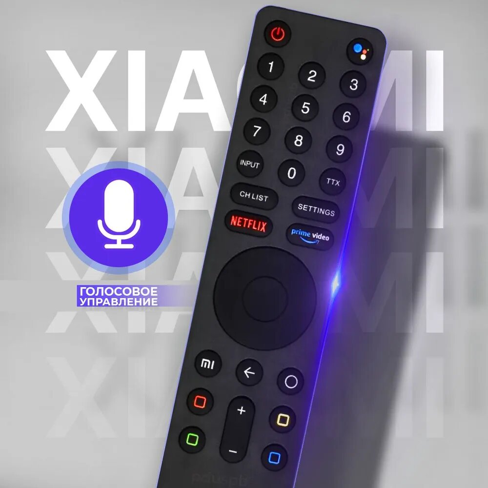 Голосовой пульт ду для XIAOMI Mi TV 4S, 4A, P1, 4X / XMRM-010 Bluetooth для телевизора и приставки Ксиоми / Netflix, Prime Video