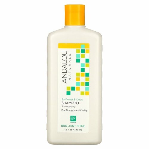 Andalou Naturals шампунь для укрепления придания бриллиантового блеска и густоты подсолнечник и цитрусовые 340 мл 2550₽