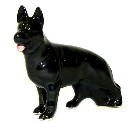 фото Немецкая овчарка черная фарфор