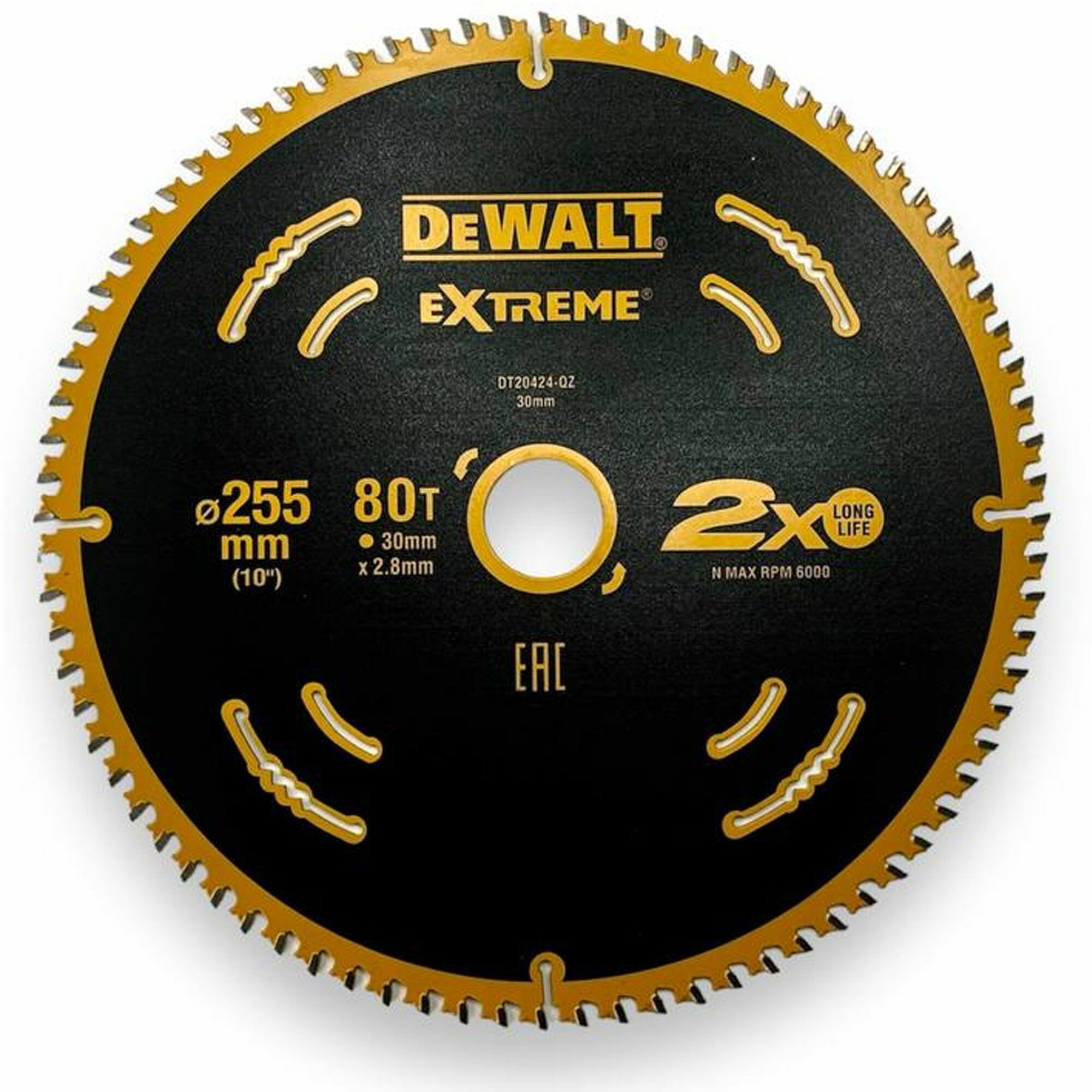 Диск пильный по дереву DeWALT Extreme 255x30mm 80 зуба