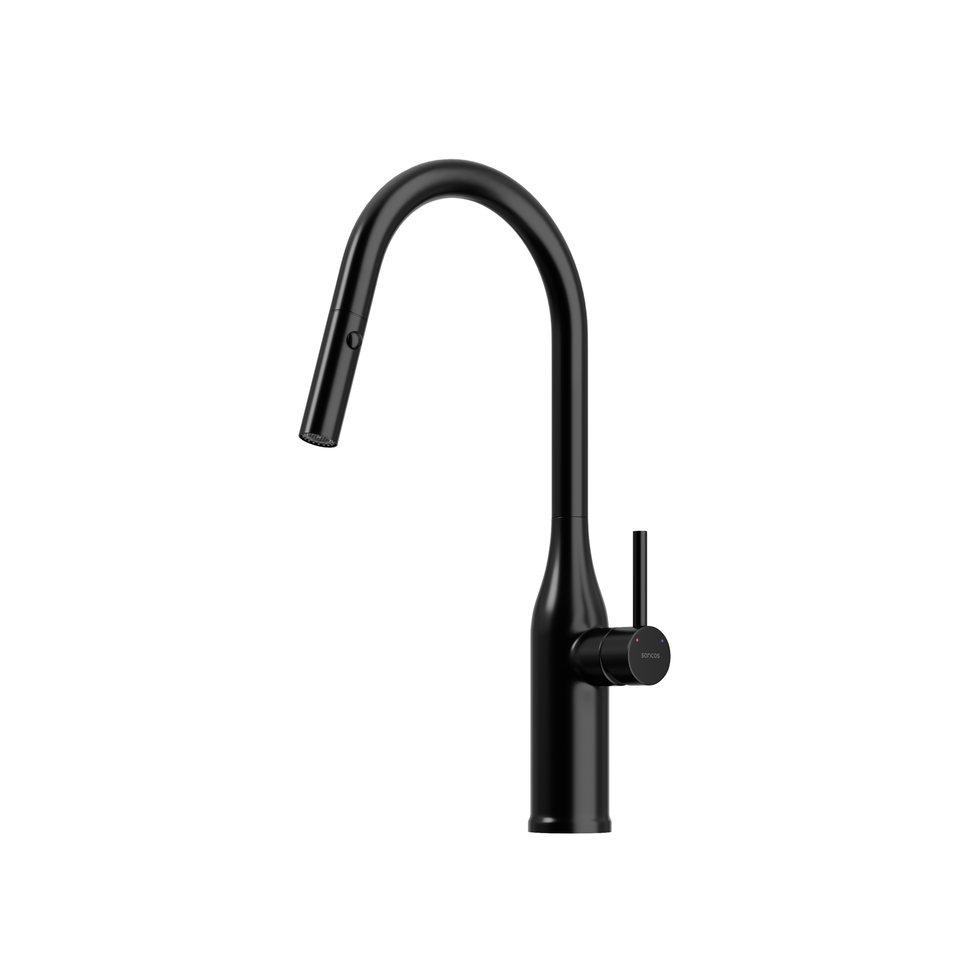 Смеситель для кухни SANCOS Grand с вытяжным изливом, цвет матовый черный, арт. SC4002MB