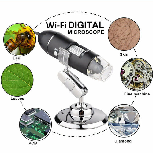 Цифровой микроскоп Wi-Fi с подсветкой электронный