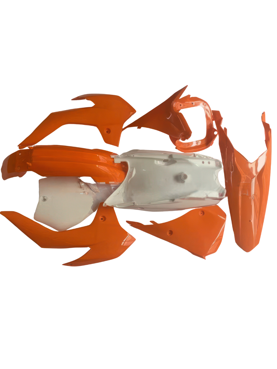 Комплект пластика для эндуро мотоцикла KTM 85 KAYO K1 Honda CRF250 GR1 бело-оранжевый