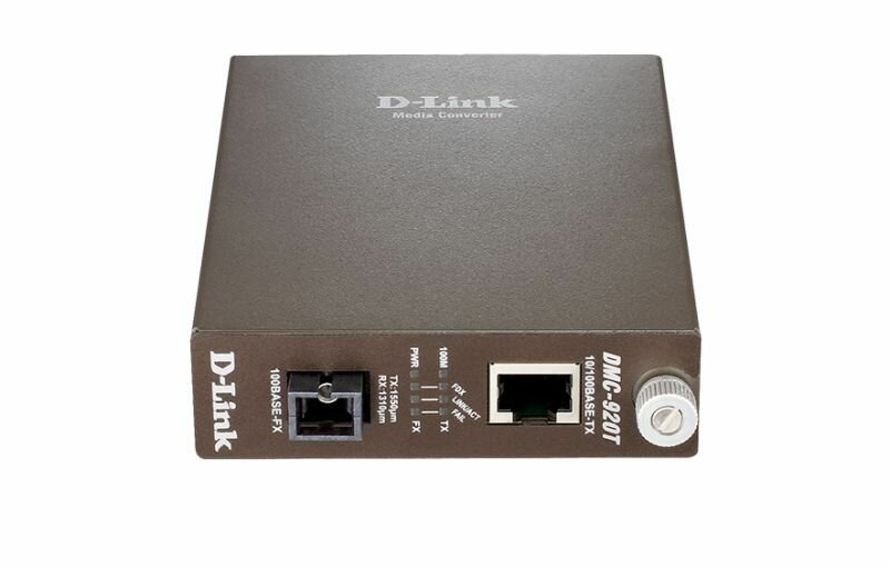 Медиаконвертер D-Link DMC-920T 10/100BASE-TX to 100BASE-FX Single-mode Fiber ( 20km, SC ). (Для шасси. Без корпуса). Товар уцененный