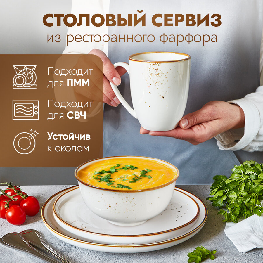 Сервиз столовый фарфоровый на 6 персон P. L. Proff Cuisine, 24 предмета — фото 1