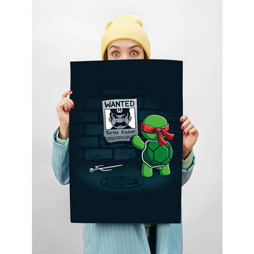 Картина для интерьера на стену 40х50 Turtle Kicker