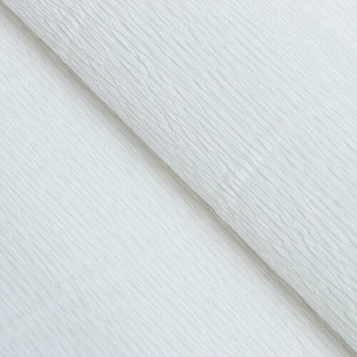 Бумага для упаковки и поделок, гофрированная, белоснежная, однотонная, двусторонняя, рулон 1шт, 0,5 х 2,5 м