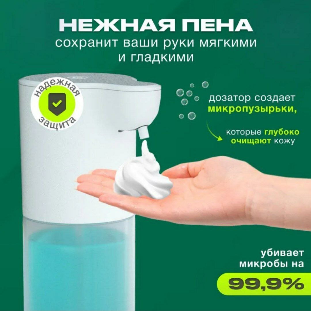Сенсорный дозатор LS Shop для жидкого мыла объемом 350 мл, белый — фото 1