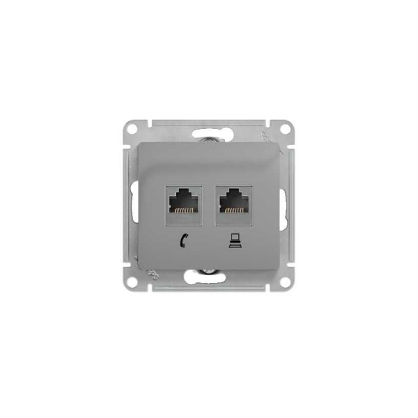 фото Розетка для интернета / телефона Systeme Electric GSL000385KK GLOSSA