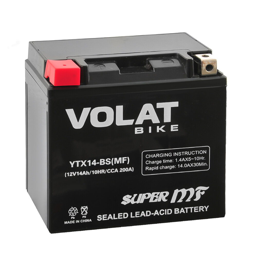 Аккумулятор VOLAT YTX14-BS 14 Ач 200А П/П YTX14-BS(MF)