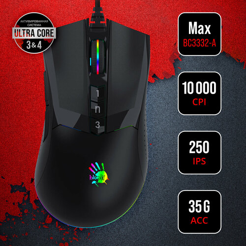 Мышь A4Tech Bloody W90 Max черный w90 max stone black 3600₽