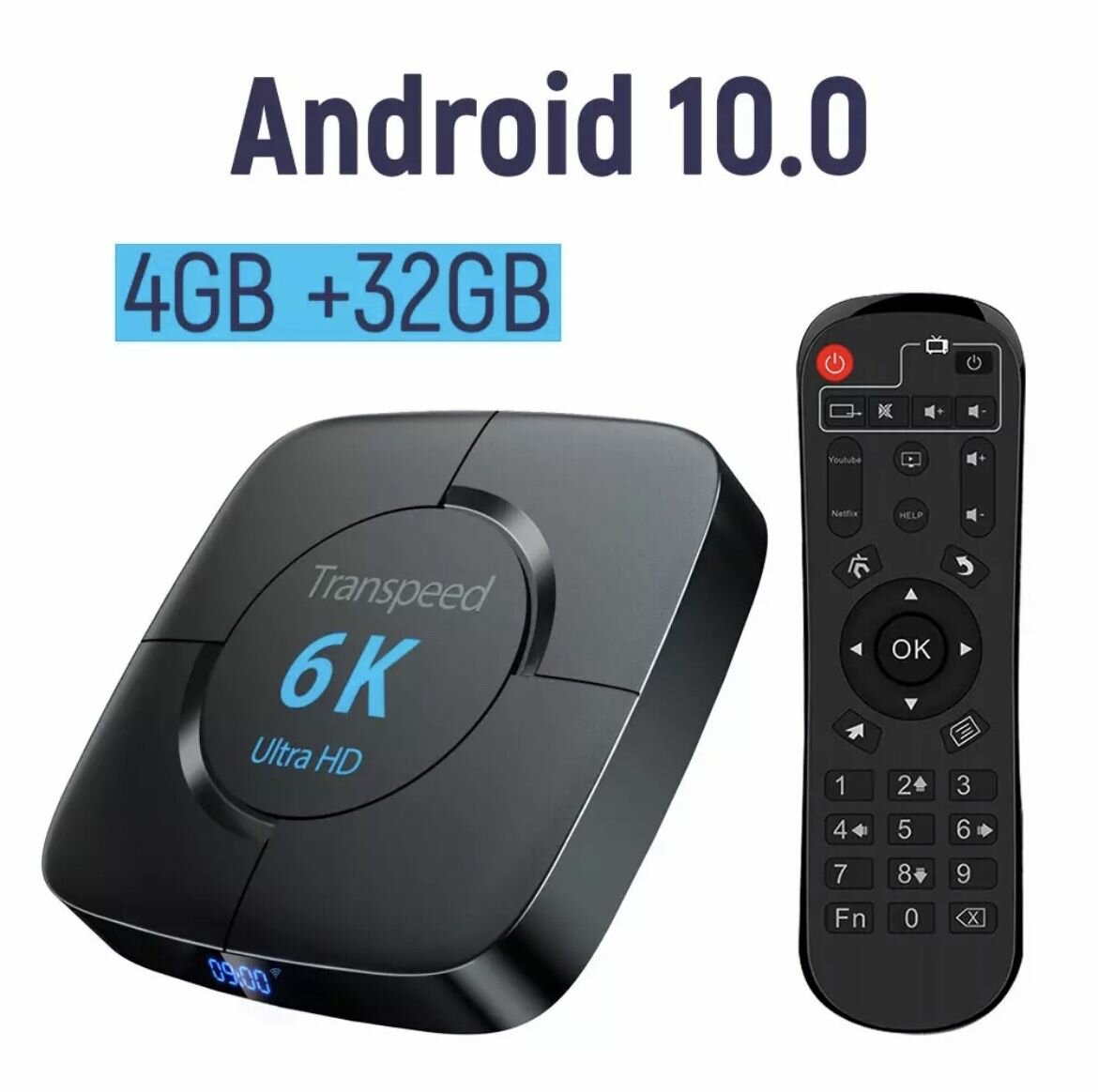 Смарт ТВ приставка Transpeed Android 4G 32GB / ТВ приставка / Медиаплеер 32 Гб / TV Box