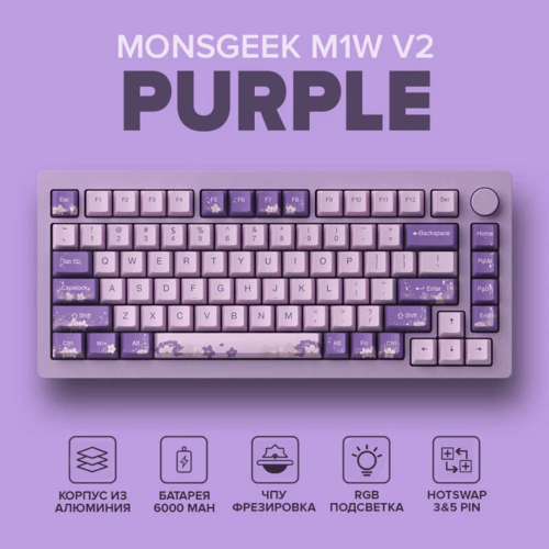Механическая клавиатура Monsgeek M1W V2 Lilac 1360000₽