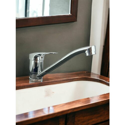 Смеситель для кухни настенный с длинным изливом черный