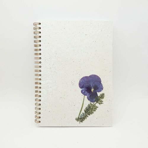 Блокнот ручной работы с сухоцветом, благое дело, 15*21 см, ламинация, 60 листов