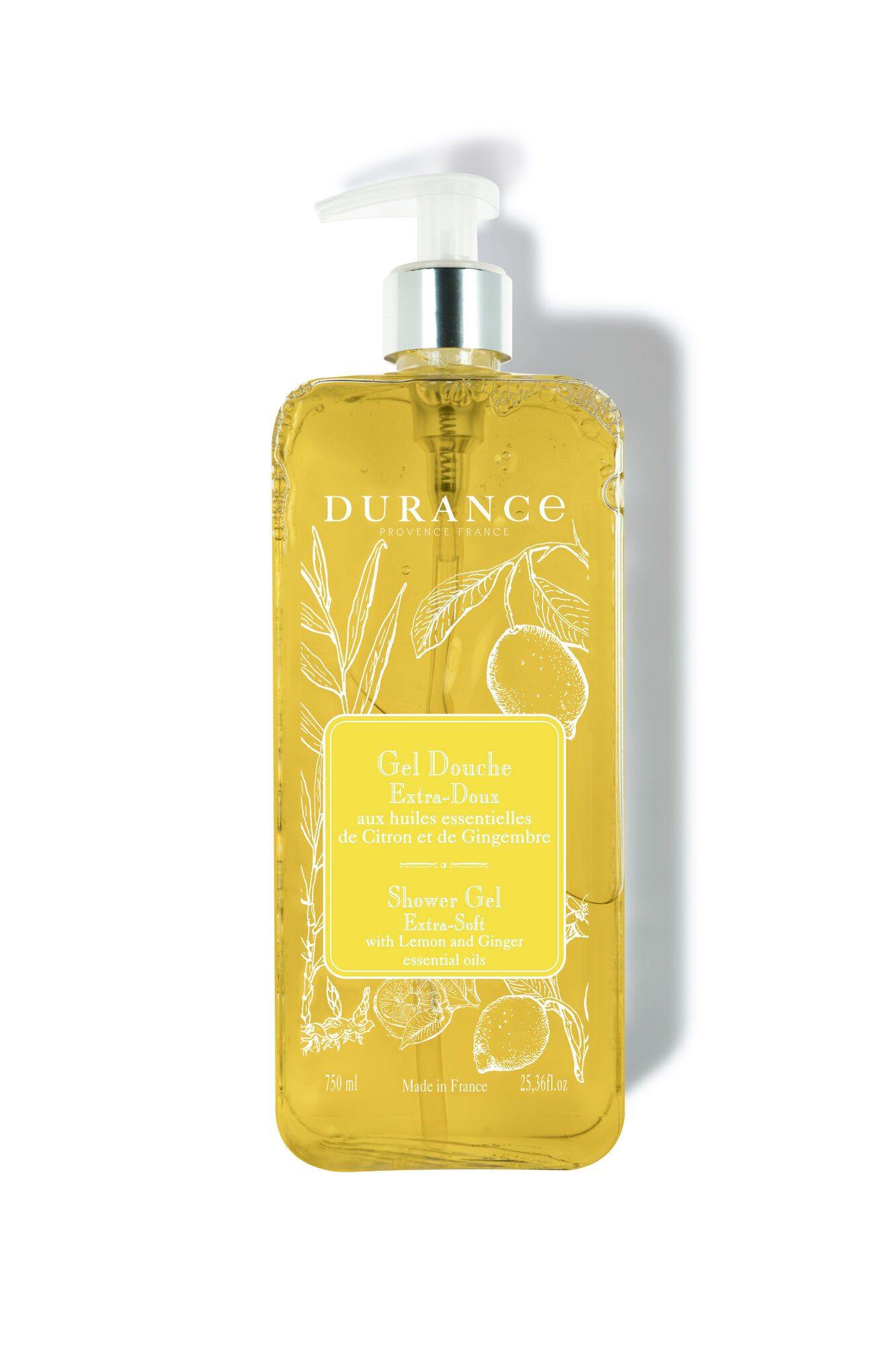 Durance / Гель для душа с экстрактом Лимона и имбиря 750мл. Shower Gel with Lemon-Ginger essential oils