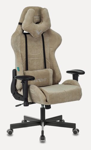 Изображение товара Кресло игровое Zombie VIKING KNIGHT Fabric песочный Light-21 с подголов. крестов. металл, тканевое, песочный, до 120кг