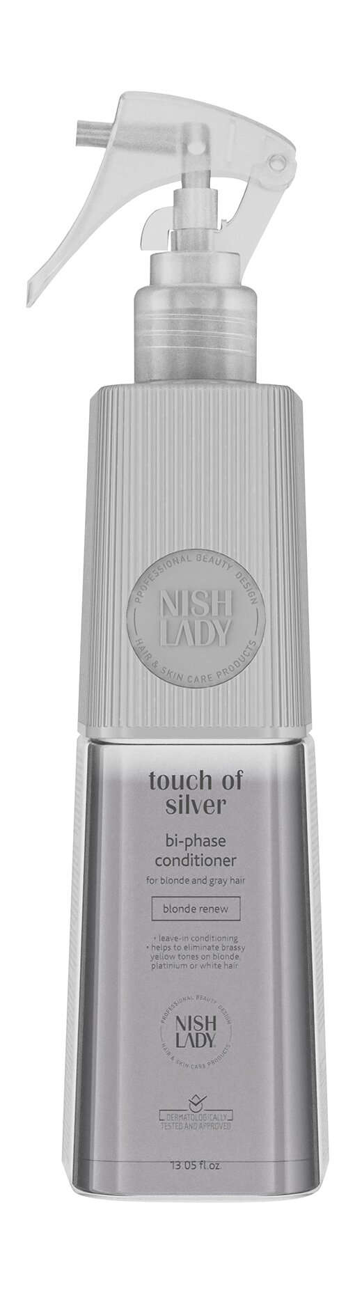 NISHLADY Двухфазный кондиционер для блонда и седых волос Touch Of Silver Bi-phase Conditoner, 386 мл