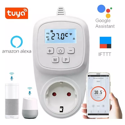 Терморегулятор с Wi-Fi ERAFLYM EF2R (Алиса, Google Home, Маруся) протокол Tuya, работает без шлюза, Smart Plug)