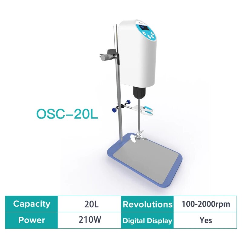 Верхнеприводная мешалка JOANLAB OS-10L / OSC-10L / OSC-20L, белый, тип вилки на выбор, OSC-20L, вилка ЕС