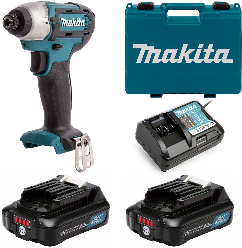 Аккум. гайковерт MAKITA TD110DWAE 10.8В 2х2Ач Li-ion слайдер 0-3500у\м 110Нм 1.2кг кейс подсветка M5-M12