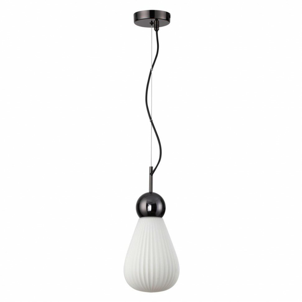 Odeon Light 5418/1 MODERN ODL_EX23 157 черный хром/белый матовый/металл/стекло Подвес E14 1*40W ELICA