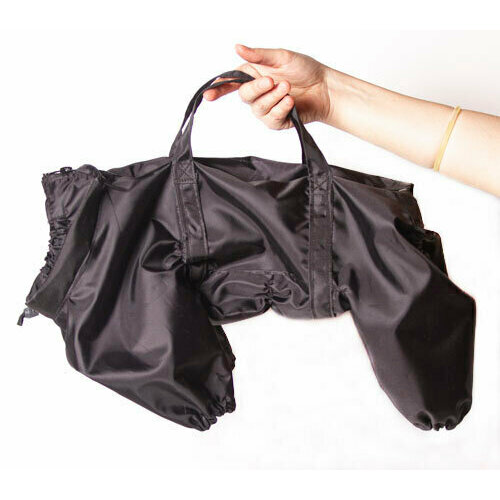 Теплый комбинезон для цвергшнауцера кобеля на флисе с ручками повышенной прочности цвет черный 3900₽