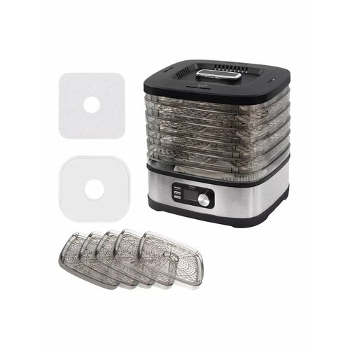 Дегидратор сушилка для овощей электросушилка STINGRAY ST-FD728B 7 поддонов 5 основных 1 для пастилы 1 для ягод черныйчерный 8091₽